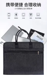 Employee Welcome Kit for phone, charging cable, iPad, headphones, and laptop with front zipper pocket