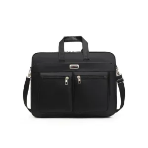Black laptop briefcase with handles and shoulder strap