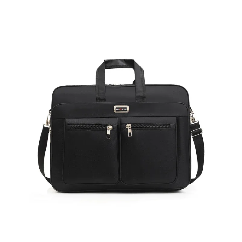 Black laptop briefcase with handles and shoulder strap