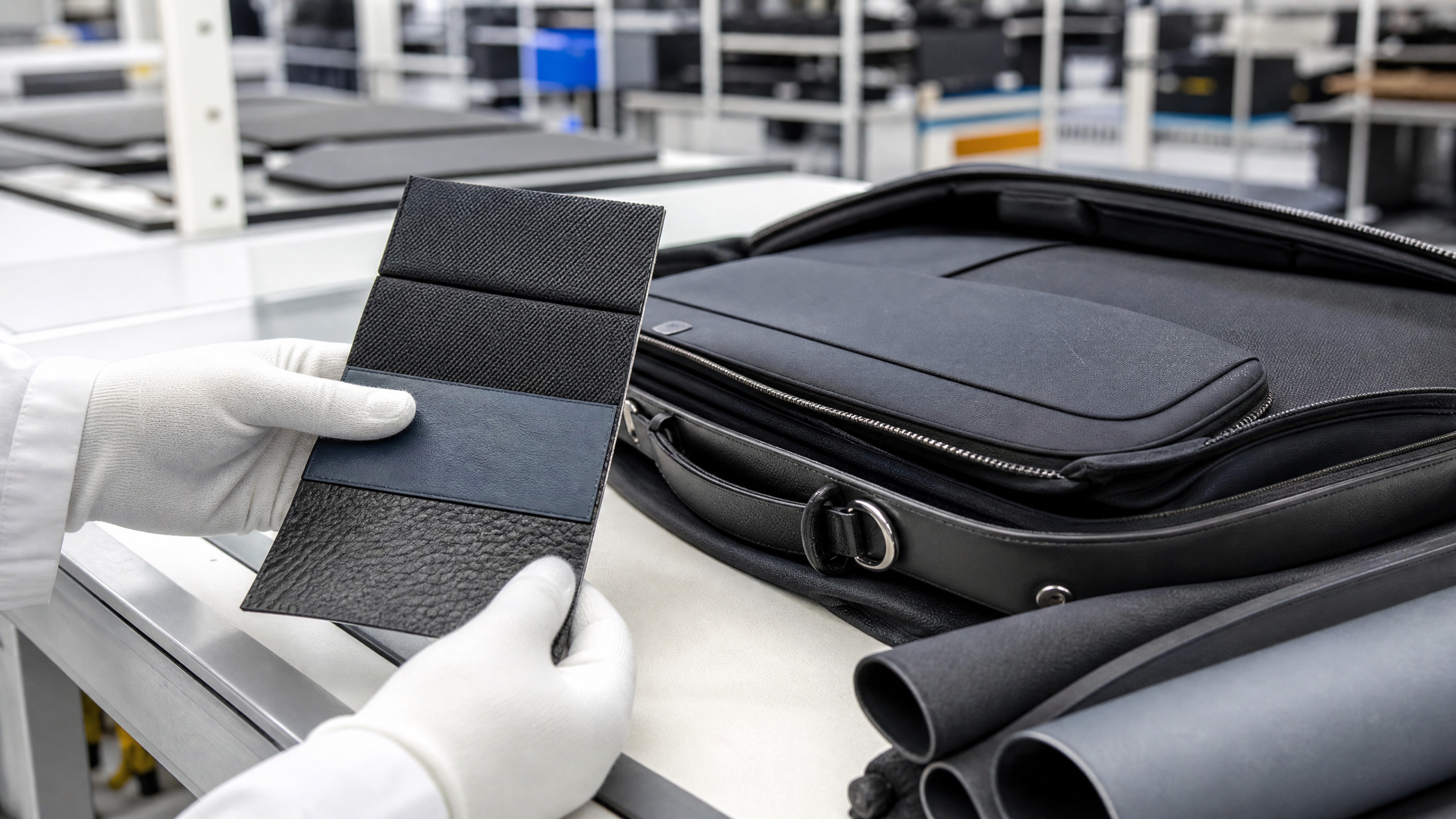 Quality control check for custom business briefcase materials