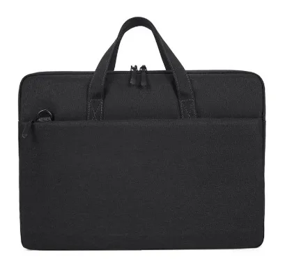 Black color option for Model 162 lightweight Oxford laptop briefcase bag with front pocket