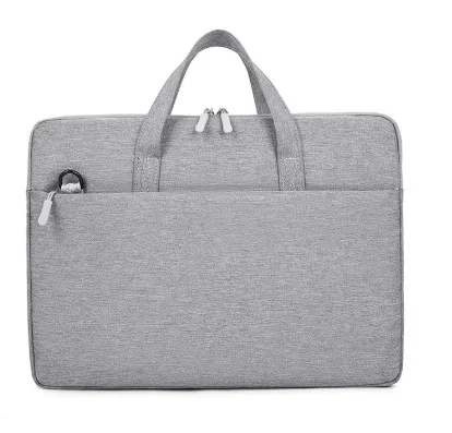 Gray color option for Model 162 slim business computer bag with handle and zipper closure