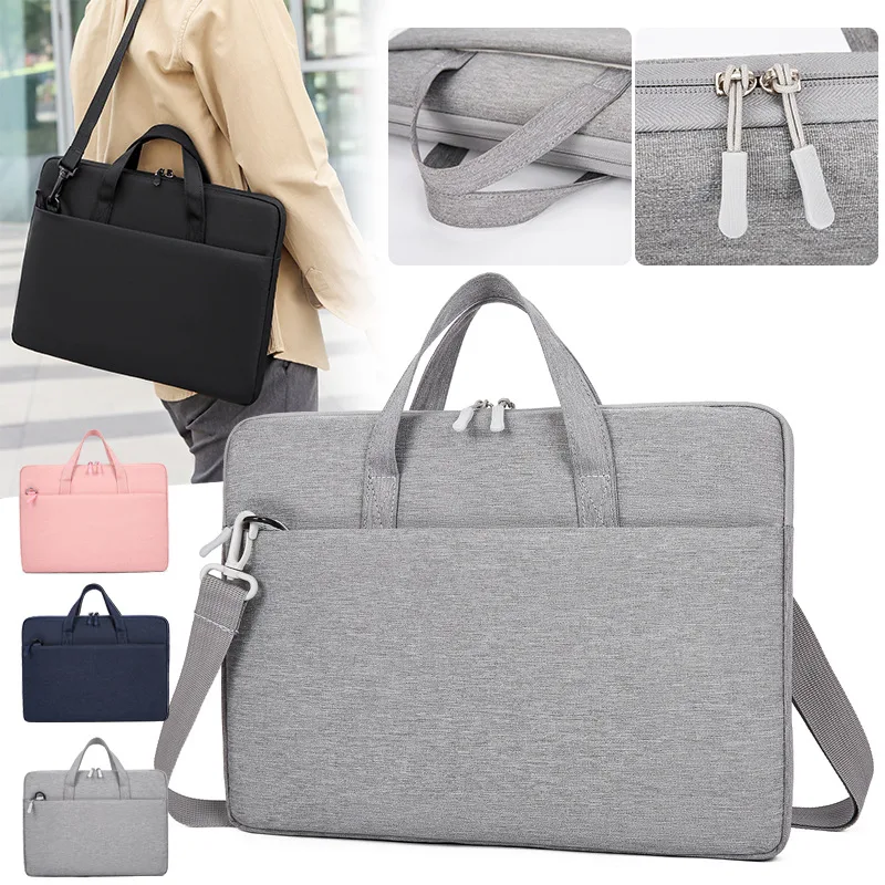 Custom Conference Bags with Your Logo,Lifestyle image of Model 162 lightweight Oxford laptop briefcase bag with detachable shoulder strap