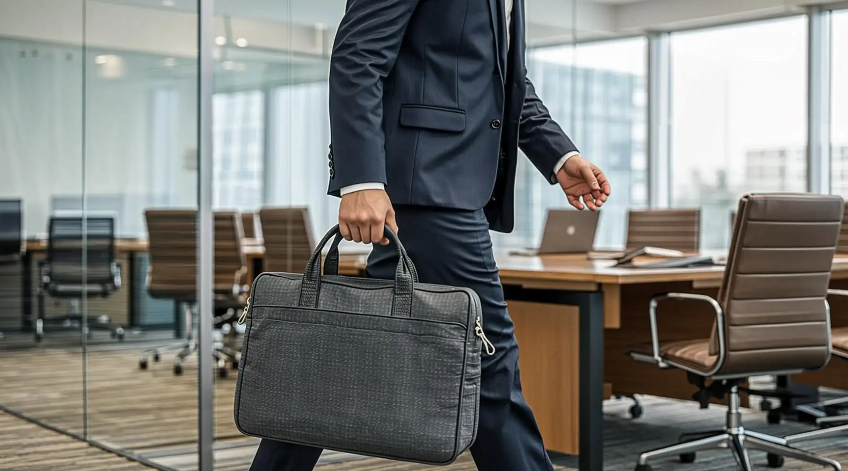 lawyer carrying business briefcase