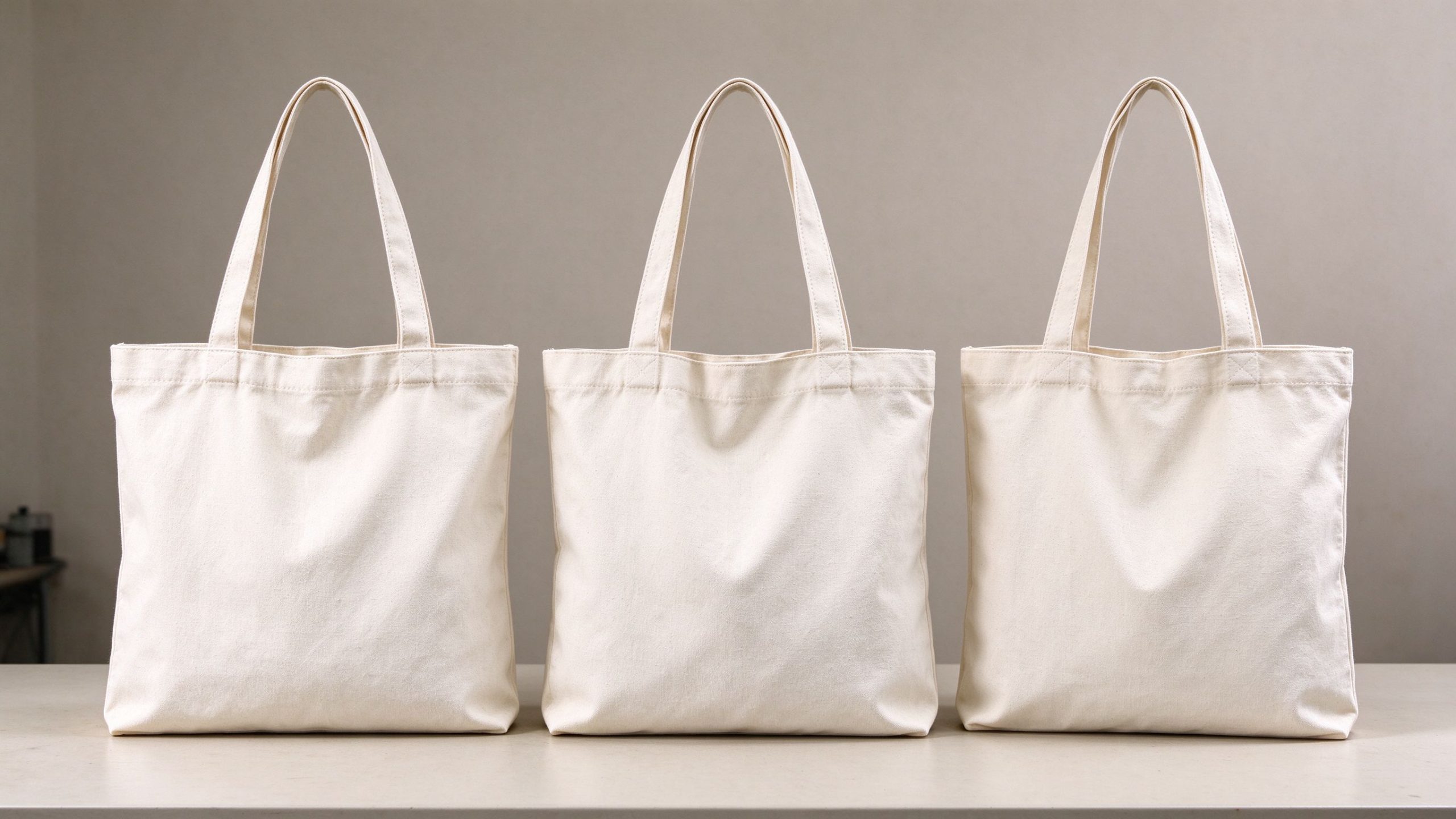Canvas Tote Bag Weight Guide: What Bulk Buyers Need to Know 1 Canvas tote bags made with different fabric constructions for wholesale comparison
