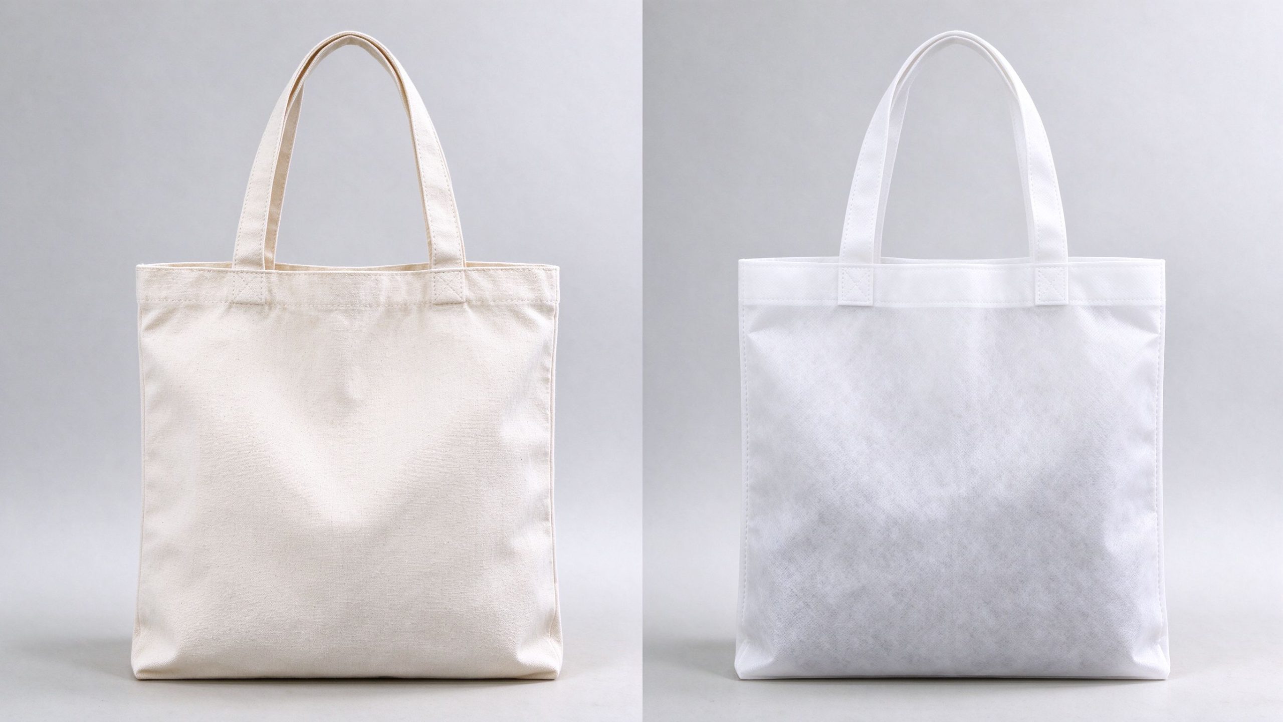 Canvas Tote Bags vs Non-Woven Bags for Events: Which Should You Choose? 1 Canvas tote bags vs non-woven bags: close-up material comparison