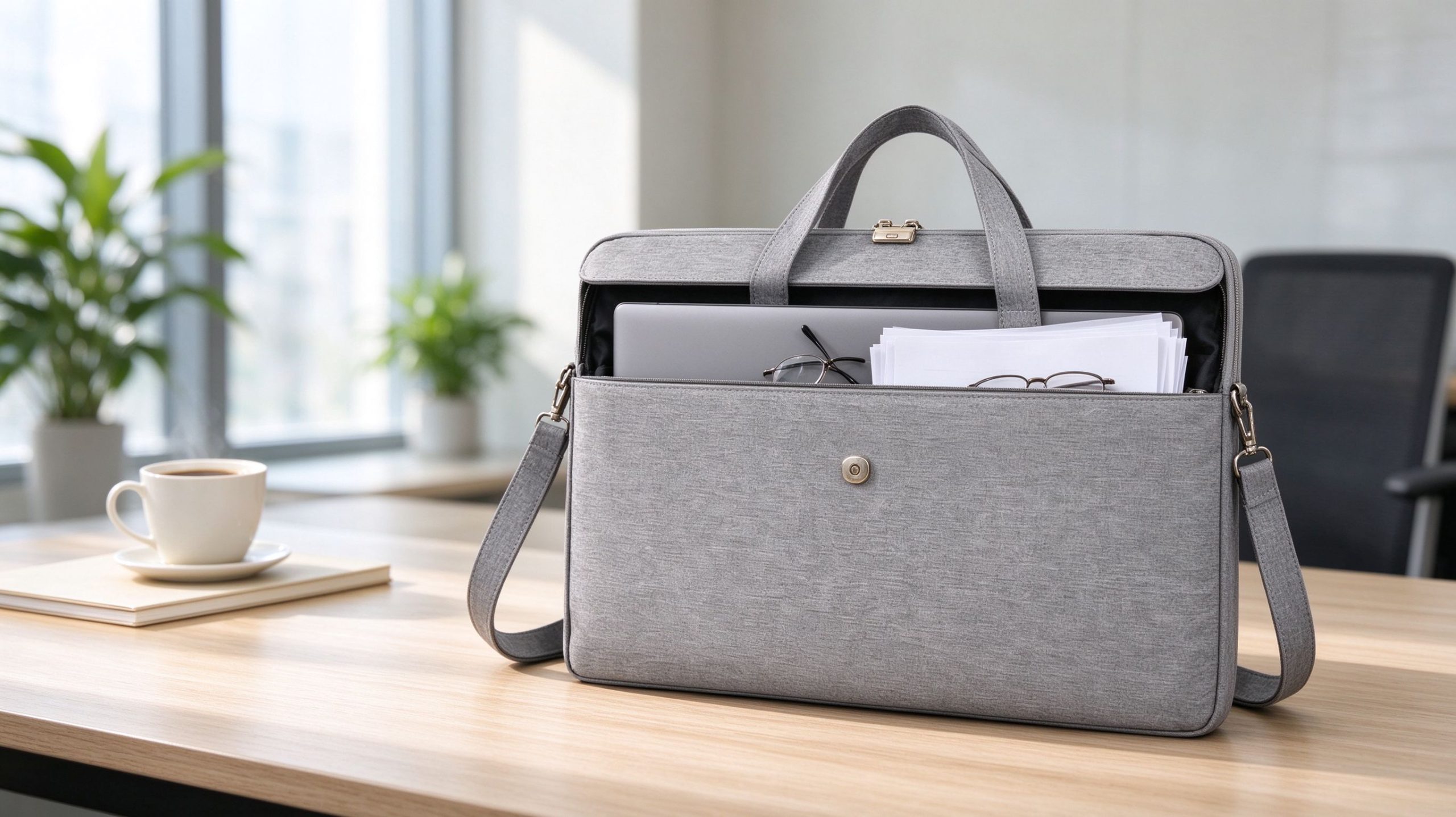 What Is a Satchel Bag? Complete Guide to Satchel Bags, Sizes, Styles & Uses 52 Что такое сатчел? Сумка-сатчел из оксфорда с ноутбуком и документами в офисной обстановке