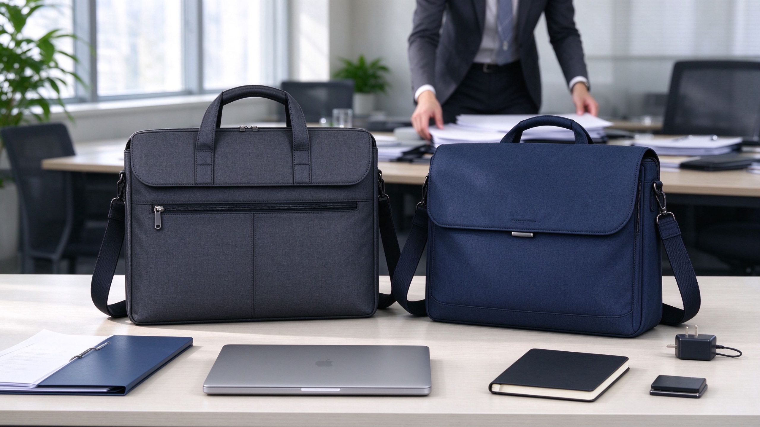 Satchel Bag vs Messenger Bag for Work: Which Is Better? 51 Satchel bag vs messenger bag for work: professional satchel and messenger bag compared for laptop and document carrying in a modern office